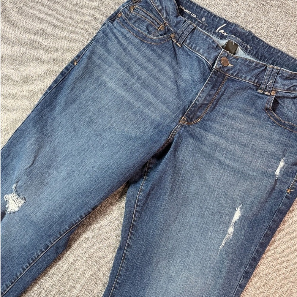 Lane Bryant Womens Jeans | Size 18| Blue Genius Fit Straight Leg Distressed‎